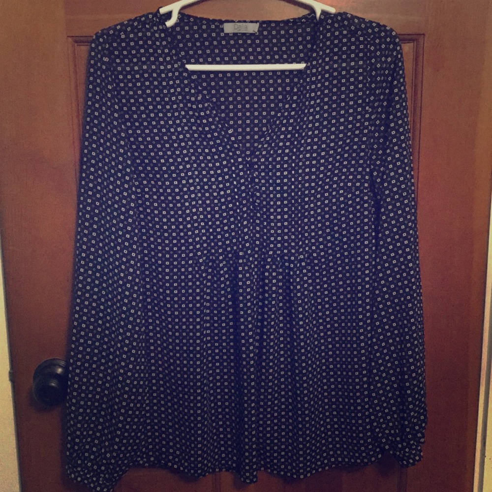 Blue and white blouse